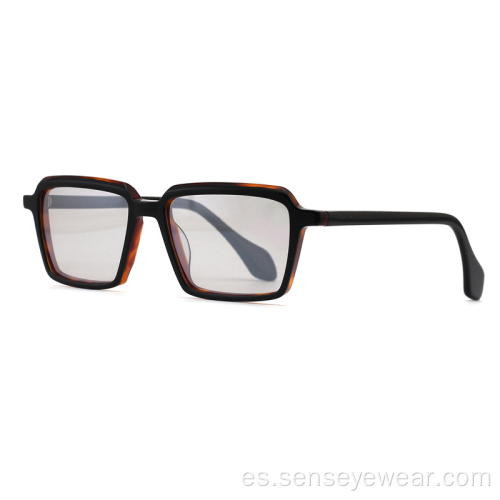 Gafas de sol de acetato de acetato biselas para hombres